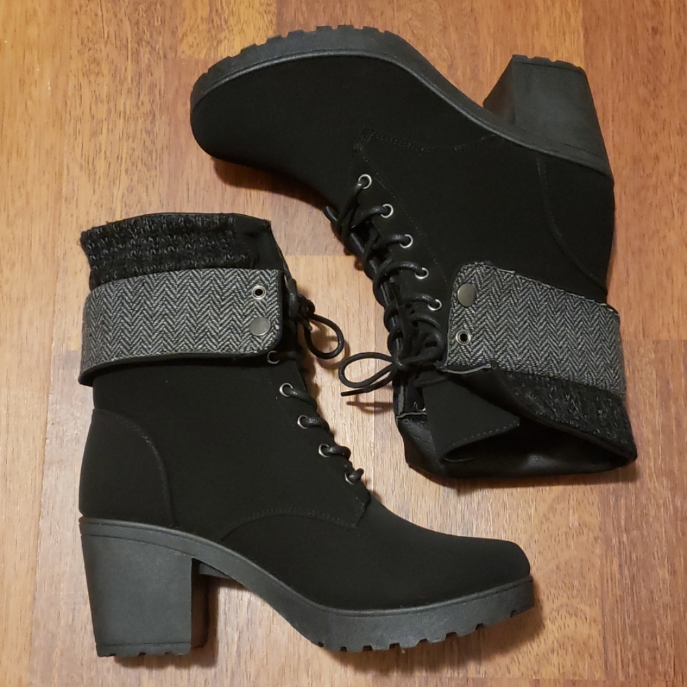 Ashley Blue Black Suede ankle boots